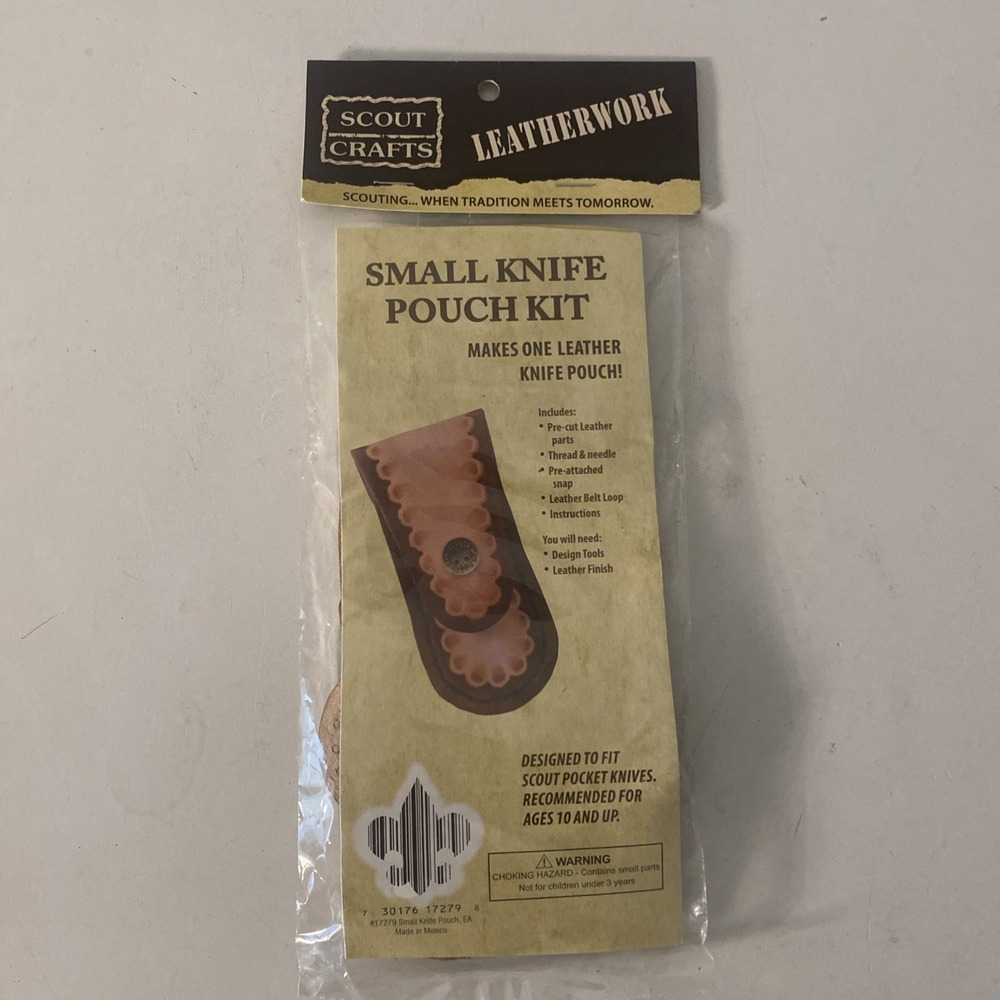 Official BSA Boy Scout Leather Craft Small Knife Pouch Kit (NOS) Scout Crafts